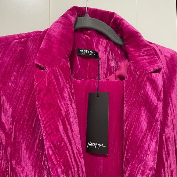 NastyGal velvet suit — brand new with tags! Size 8 pant, size 10 jacket. - Picture 4 of 4